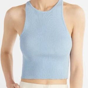Women's Light Blue Ribbed Tank Top